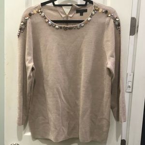 J CREW SWEATER with jeweled neck line
